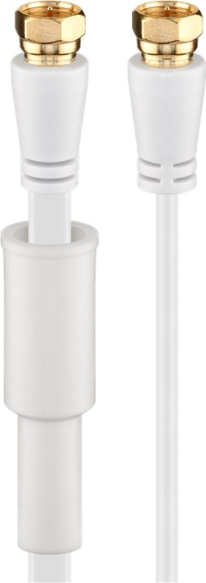 Goobay Platt SAT-antennkabel (80 dB), dubbelskärmad, väderskyddad guldpläterad, F-plugg > F-plugg (helt avskärmad)