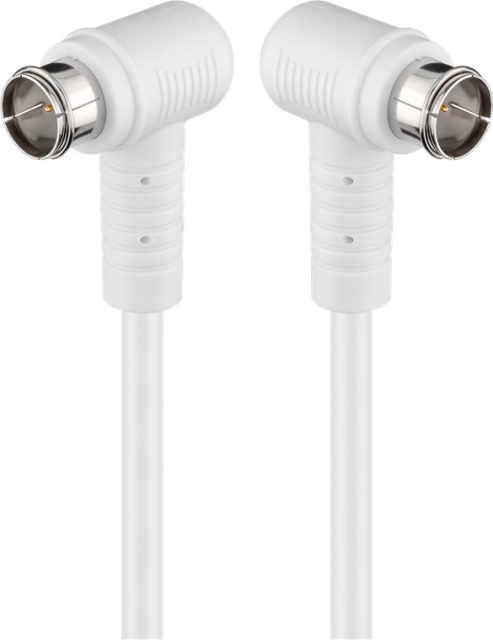 Goobay Kulmikas SAT-antennikaapeli (80 dB), kaksoissuojattu F-pistoke (pikaliitin) 90° > F-pistoke (pikaliitin) 90° (täysin suojattu), 2,5 m