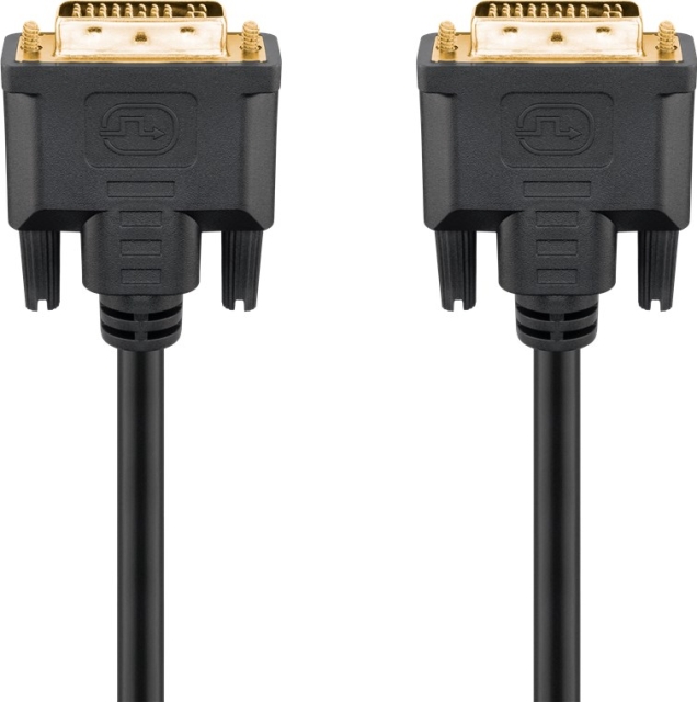 Goobay DVI-I Full HD-kabel Dual Link, Guldpläterad DVI-I plug Dual Link (24 + 5 stift) > DVI-I plug Dual Link (24 + 5 stift)