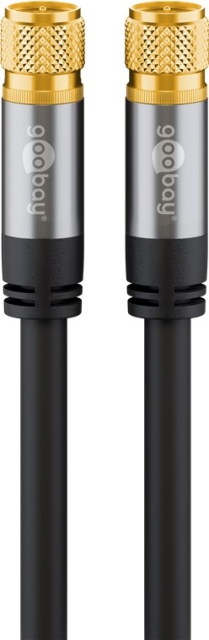 Goobay SAT-antennkabel (135 dB), 4x skärmad guldpläterad, F-plugg > F-plugg