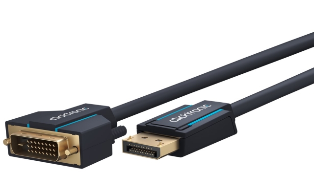 ClickTronic Adapterkabel för aktiv DisplayPort™ till DVI-D Premiumkabel | 1x DisplayPort™-kontakt >> 1x DVI-D-kontakt | 2,0 m | WUXGA @ 60 Hz