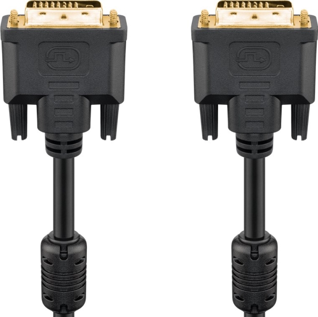 Goobay DVI-D Full HD kaapeli Dual Link, kullattu DVI-D liitin Dual Link (24+1 pin) > DVI-D liitin Dual Link (24+1 pin), 15 m