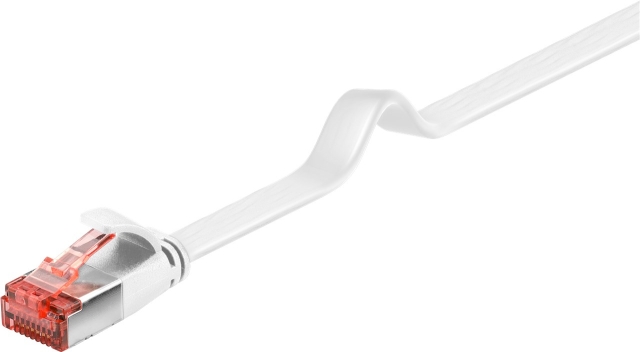 Goobay CAT 6 platt patchkabel, U/FTP, vit kopparledare (CU)