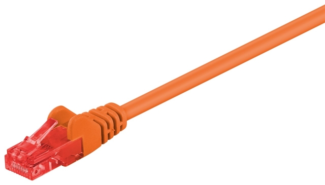 Goobay CAT 6 patchkabel, U/UTP, orange kopparklädd aluminiumtråd (CCA)