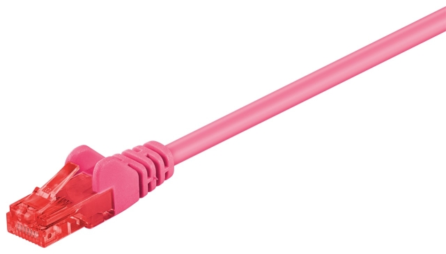 Goobay CAT 6 patchkabel, U/UTP, magenta kopparklädd aluminiumtråd (CCA)