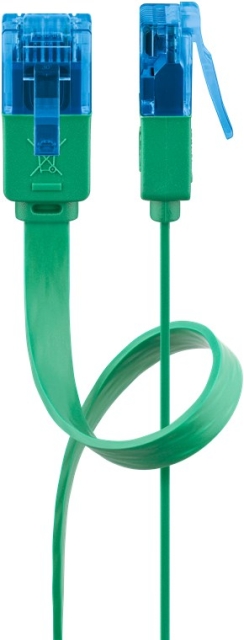 Goobay CAT 6A platt patchkabel, U/UTP, grön kopparledare (CU)