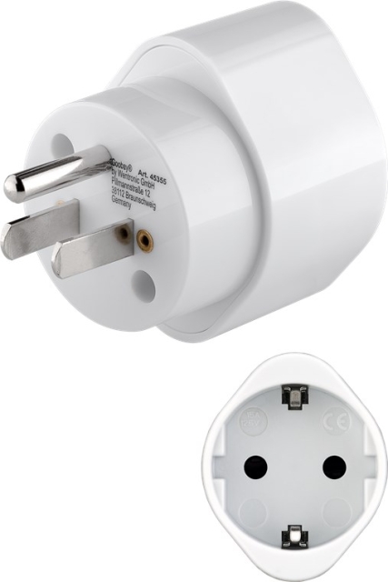 Goobay Nätadapter USA/Japan, vit uttag med skyddsjord (typ F, CEE 7/3) > amerikansk/japansk kontakt (typ B, NEMA 5-15, 3-polig)