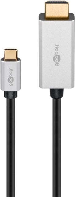Goobay USB-C™-HDMI™-sovitinkaapeli, 3 m USB-C™-liitin > HDMI™-liitin (tyyppi A)
