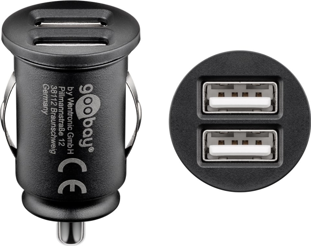 Goobay Dubbel USB-bilsladdare (24 W) 24 W max. 4,8 A (12/24 V) 2x USB