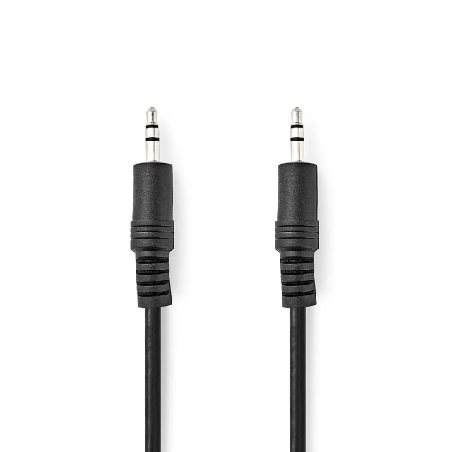 Nedis Stereoäänikaapeli | 3.5 mm uros | 3.5 mm uros | Niklattu | 0.50 m | Pyöreä | Musta | Label