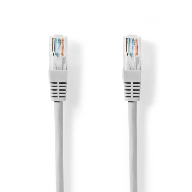 Nedis CAT5e verkkokaapeli | U/UTP | RJ45 uros | RJ45 uros | 15.0 m | Pyöreä | PVC | Harmaa | Label