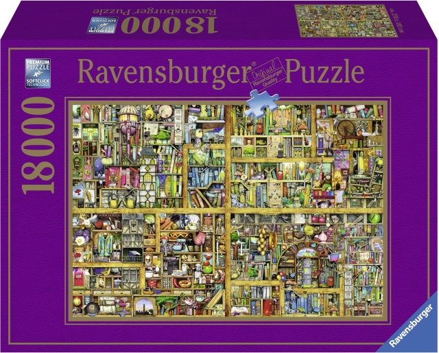 Ravensburger Magical Bookcase -palapeli, 18 000 palaa