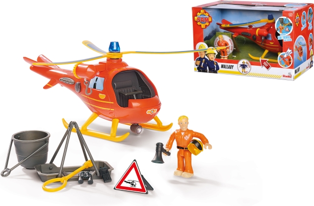 Simba Dickie Palomies Sami Wallaby -helikopteri ja figuuri