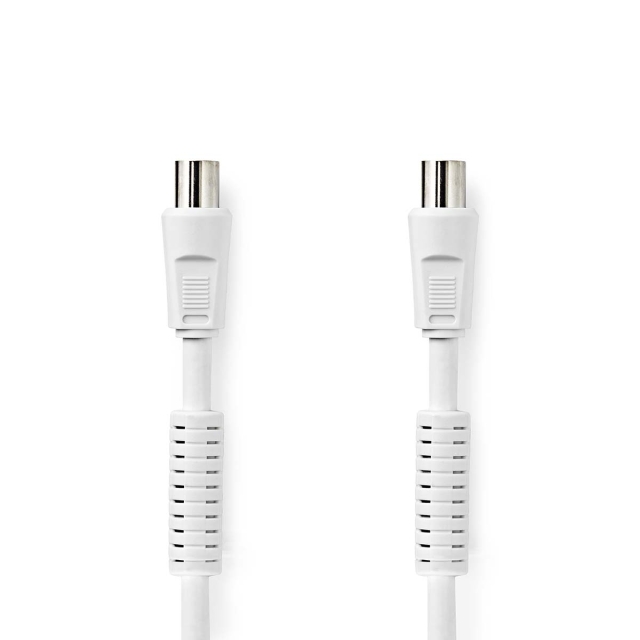 Nedis Koaksiaalikaapeli | IEC (Coax) Uros | IEC (Coax) Naaras | Niklattu | 120 dB | 75 Ohm | Nelinkertainen suojaus | 1.50 m | Pyöreä | PVC | Valkoinen | Label