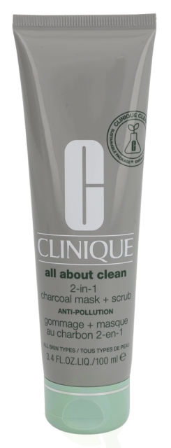 Clinique All About Clean 2-In-1 Charcoal Mask + Scrub 100 ml For All Skin Types