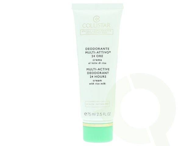 Collistar Multi-Active Deodorant 24 Hours Cream 75 ml Alcohol Free - With Rice Milk