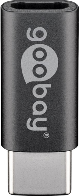 Goobay Adapter USB-C™ till USB 2.0 Micro-B, grå USB-C™ plugg > USB 2,0 mikro uttag (typ B)