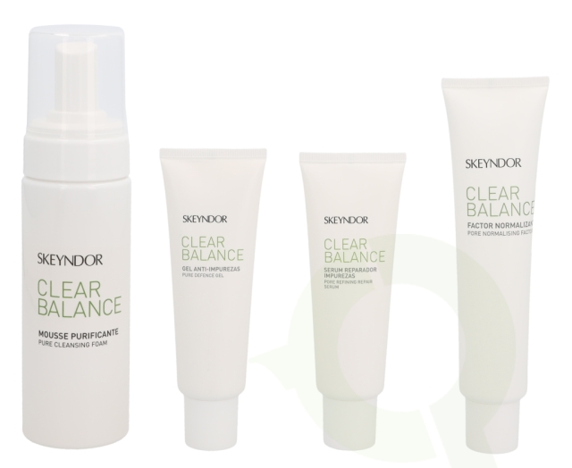 Skeyndor Clear Balance Oily Skins Pack 325 ml Pure Cleansing Foam 150ml/2xPure Defence Gel 50ml/Pore Normalising Factor 75ml