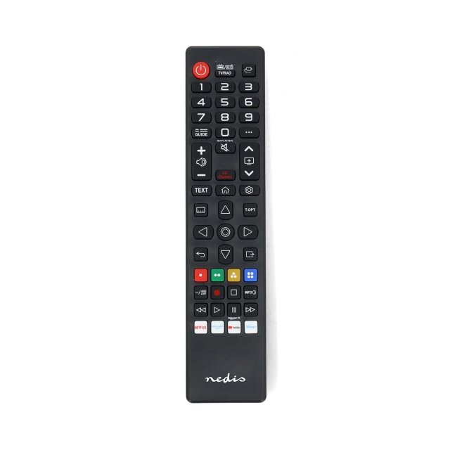 Nedis Kaukosäädin | Sopii laitteeseen: LG | Esiohjelmoitu | 1 Laite | Amazon Prime / Disney + Button / Netflix -näppäin / Rakuten TV Button | Infrapuna | Musta