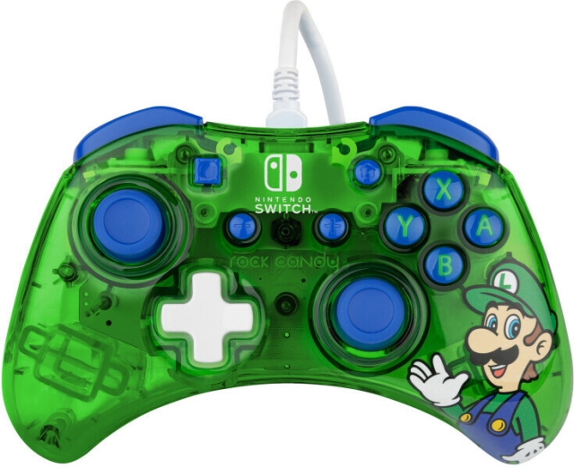 PDP Gaming Rock Candy Wired Controller -langallinen peliohjain, Luigi, Switch