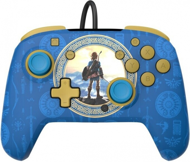 PDP Gaming Rematch Wired Controller – Hyrule Blue -langallinen ohjain, Switch