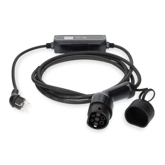 Nedis Kannettava sähköautolaturi | AT-N05V3V3-F 3G1.5 | 1380 / 2300 / 3680 W | 6 / 8 / 10 / 13 / 16 A | 1 Phase | 5.00 m | Musta | Pakkaus