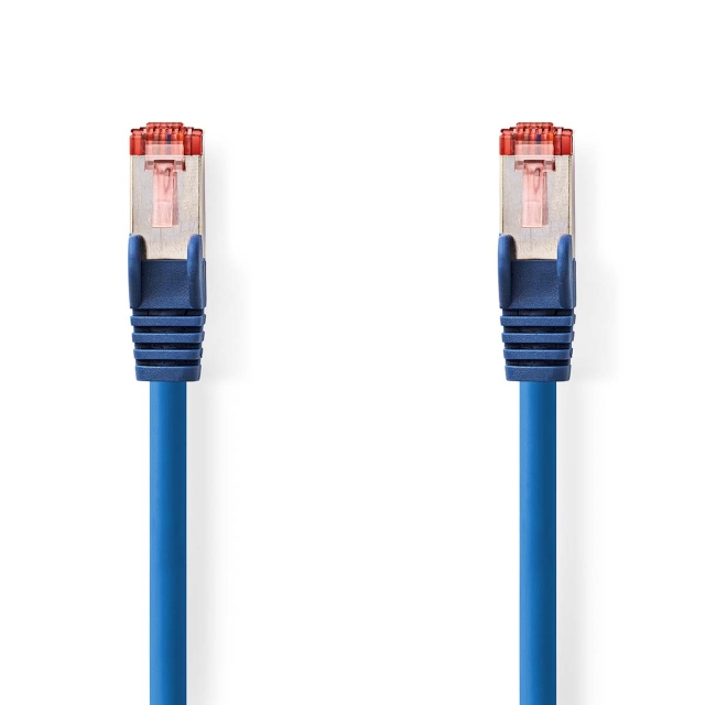 Nedis CAT6 Verkkokaapeli | RJ45 uros | RJ45 uros | S/FTP | 1.00 m | Pyöreä | LSZH | Sininen | Label