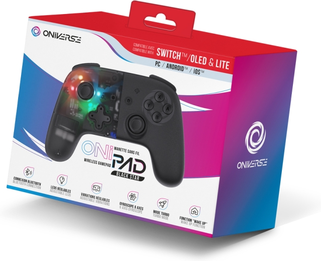 Oniverse OniPad Blackstar -langaton peliohjain, musta, Switch