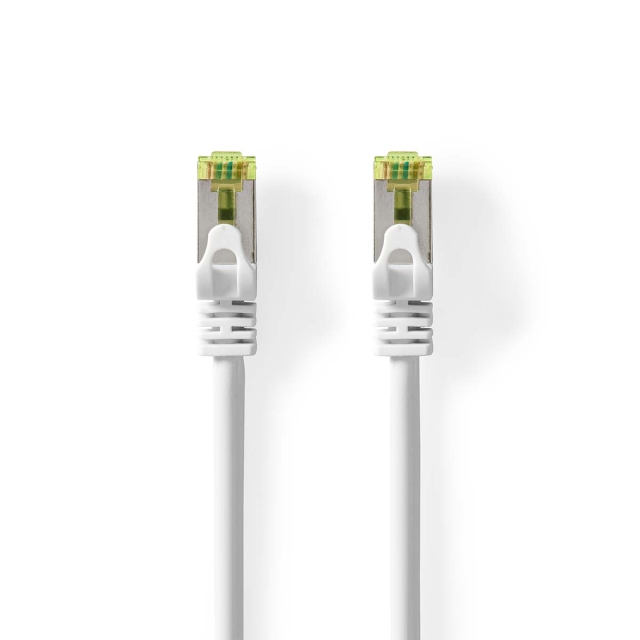 Nedis CAT7 verkkokaapeli | S/FTP | RJ45 uros | RJ45 uros | 1.00 m | Snagless | Pyöreä | LSZH | Valkoinen | Label