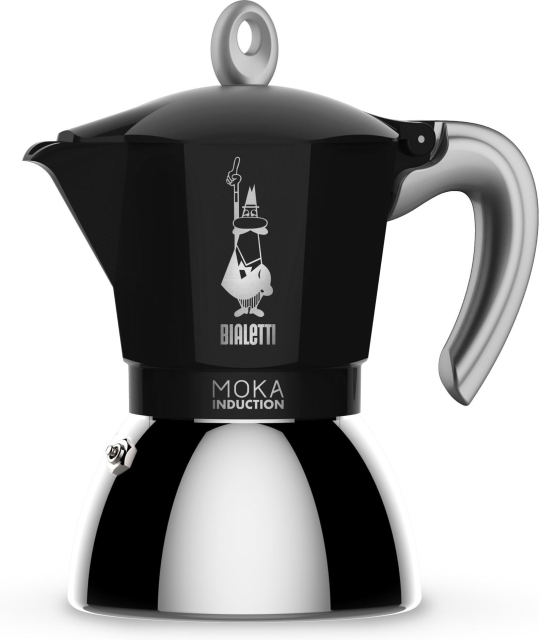 Bialetti Moka Induction Black 6 -mutteripannu, 6 kuppia