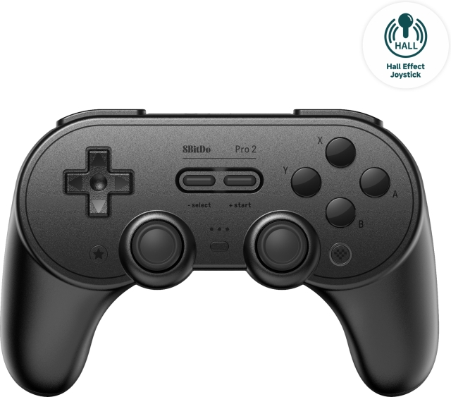 8Bitdo PRO 2 - Hall Edition -langaton peliohjain, musta, Switch / PC / Android