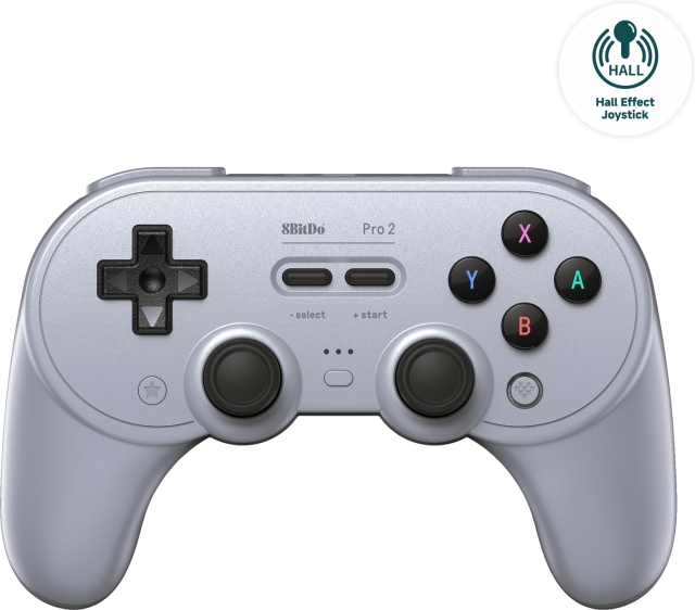 8Bitdo PRO 2 - Hall Edition -langaton peliohjain, harmaa, Switch / PC / Android
