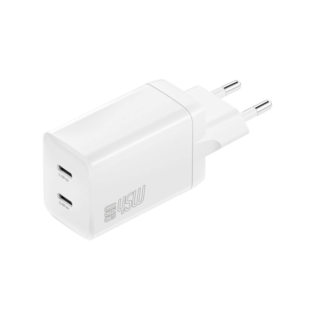 4smarts Wall Charger PDPlug Dual 45W GaN 2C white