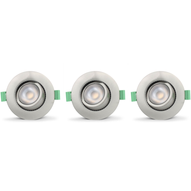 Llitt Ellen Infälld downlight Dim-to-Warm 520lm IP65 3-pack Borstad stål