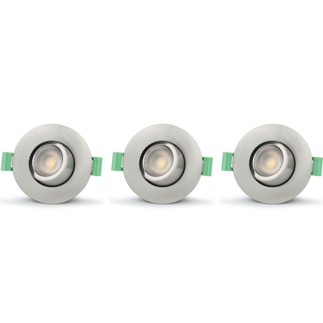 Llitt Sanna Dimbar Infälld downlight 3000K/4000K 520lm IP65 3-pack Borstad stål