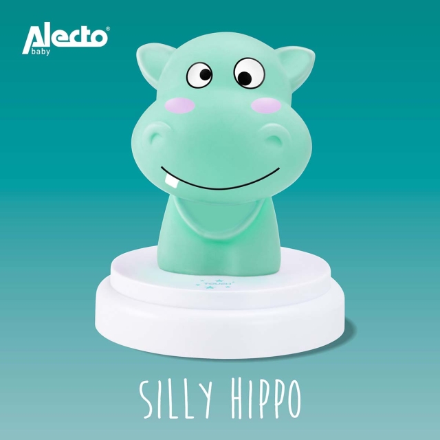 Alecto SILLY HIPPO LED yövalo virtahepo sininen
