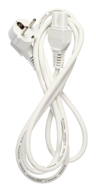 Nordic Quality C15 power cable, 2m, White