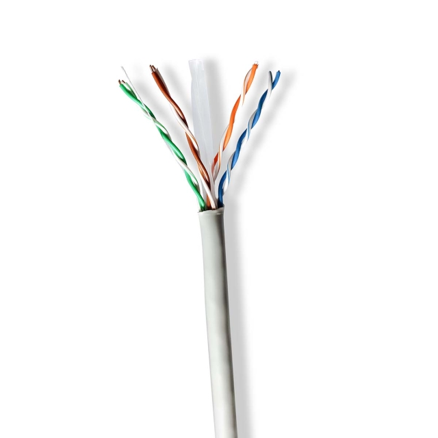 Nedis Verkkokaapeli | CAT6 | Kiinteä | U/UTP | CCA | 305.0 m | Sisäkäyttöön | Pyöreä | PVC | Harmaa | Vetolaatikko