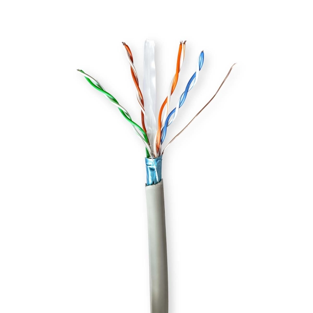 Nedis Verkkokaapeli | CAT6 | Säikeinen | F/UTP | CCA | 50.0 m | Sisäkäyttöön | Pyöreä | PVC | Harmaa | Vetolaatikko