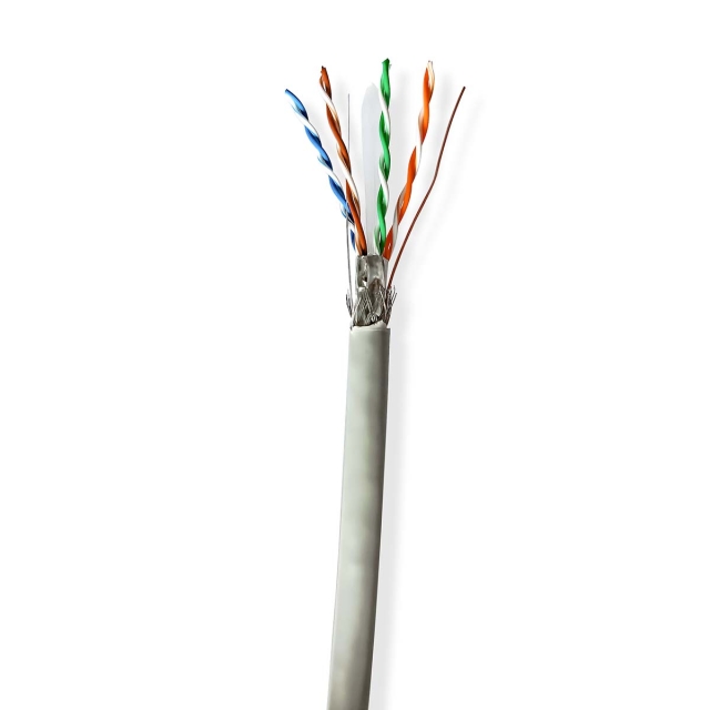 Nedis Verkkokaapeli | CAT6 | Kiinteä | SF/UTP | CCA | 100.0 m | Sisäkäyttöön | Pyöreä | PVC | Harmaa | Vetolaatikko
