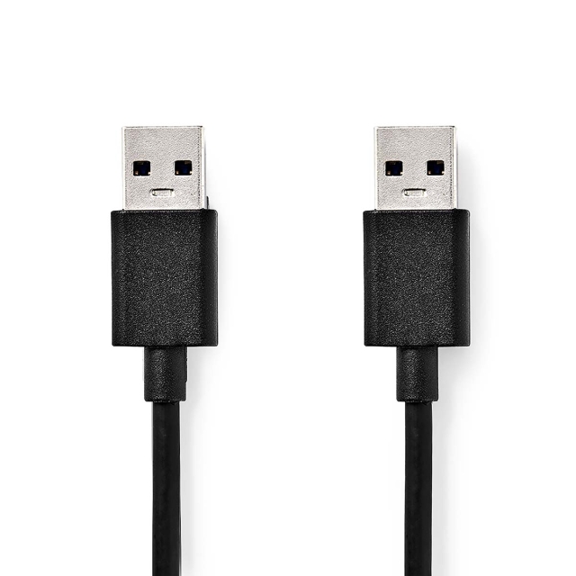 Nedis USB kaapeli | USB 3.2 Gen 1 | USB-A Uros | USB-A Uros | 5 Gbps | Niklattu | 1.00 m | Pyöreä | PVC | Musta | Laatikko