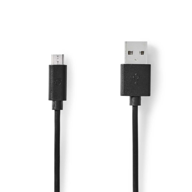 Nedis USB kaapeli | USB 2.0 | USB-A Uros | USB Micro-B Uros | 10 W | 480 Mbps | Niklattu | 3.00 m | Pyöreä | PVC | Musta | Label