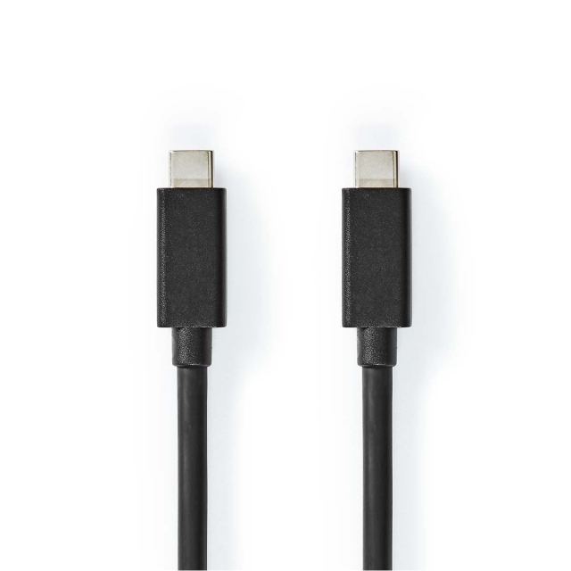 Nedis USB kaapeli | USB 3.2 Gen 2 | USB-C™ Uros | USB-C™ Uros | 100 W | 4K@60Hz | 20 Gbps | Niklattu | 2.00 m | Pyöreä | PVC | Musta | Label