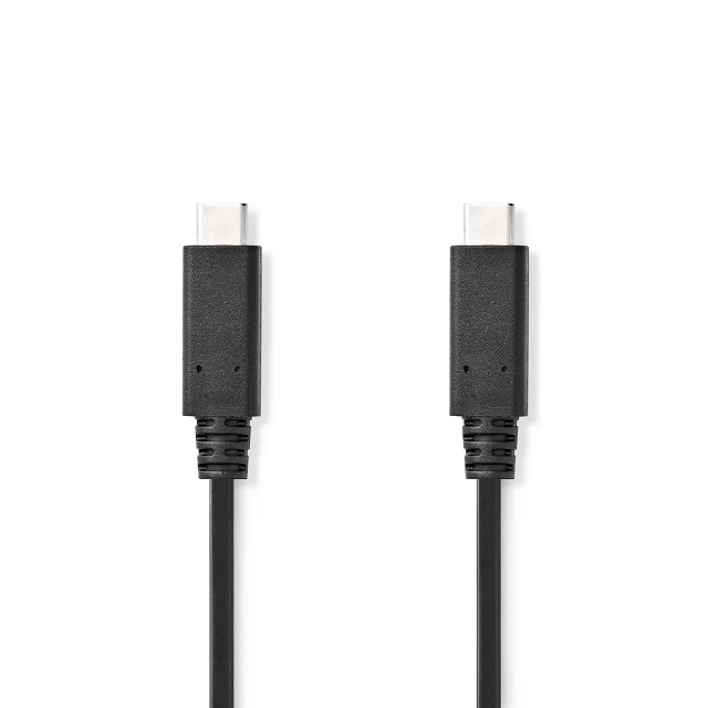 Nedis USB kaapeli | USB 3.2 Gen 2 | USB-C™ Uros | USB-C™ Uros | 240 W | 8K@30Hz | 20 Gbps | Niklattu | 1.00 m | Pyöreä | PVC | Musta | Label