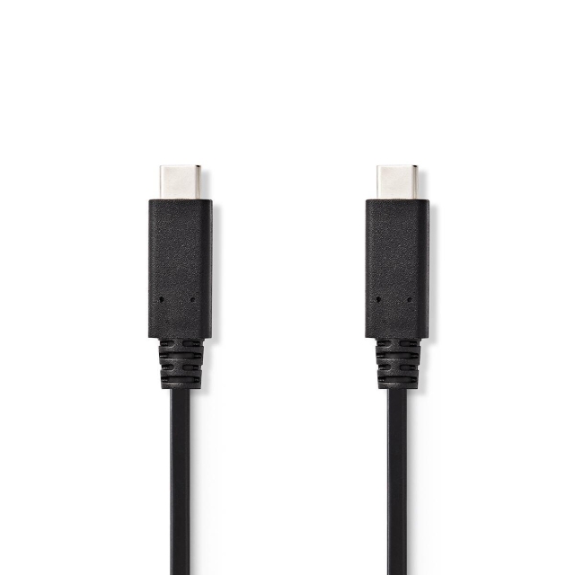 Nedis USB kaapeli | USB 3.2 Gen 2 | USB-C™ Uros | USB-C™ Uros | 15 W | 10 Gbps | Niklattu | 1.00 m | Pyöreä | PVC | Musta | Panta