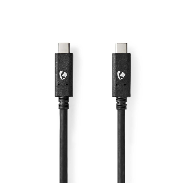 Nedis USB kaapeli | USB 3.2 Gen 2 | USB-C™ Uros | USB-C™ Uros | 100 W | 4K@60Hz | 10 Gbps | Niklattu | 1.00 m | Pyöreä | PVC | Musta | Laatikko