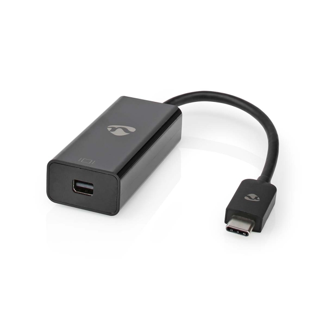 Nedis USB-C™ Sovitin | USB 3.2 Gen 1 | USB-C™ Uros | Mini DisplayPort Naaras | 8K@60Hz | 0.20 m | Pyöreä | Niklattu | PVC | Musta | Muovipussi