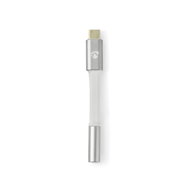 Nedis USB-C™ Sovitin | USB 2.0 | USB-C™ Uros | 3.5 mm naaras | 0.08 m | Pyöreä | Kullattu | Nailon / Punottu | Hopea / Valkoinen | Laatikko kannella ja ikkunalla