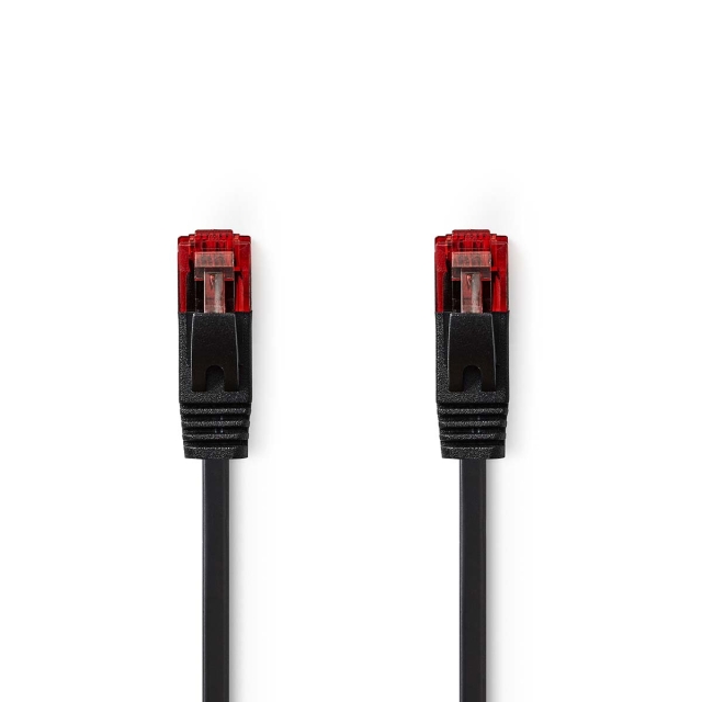Nedis CAT6 Verkkokaapeli | RJ45 uros | RJ45 uros | U/UTP | 2.00 m | Snagless | Litteä | PVC | Musta | Label