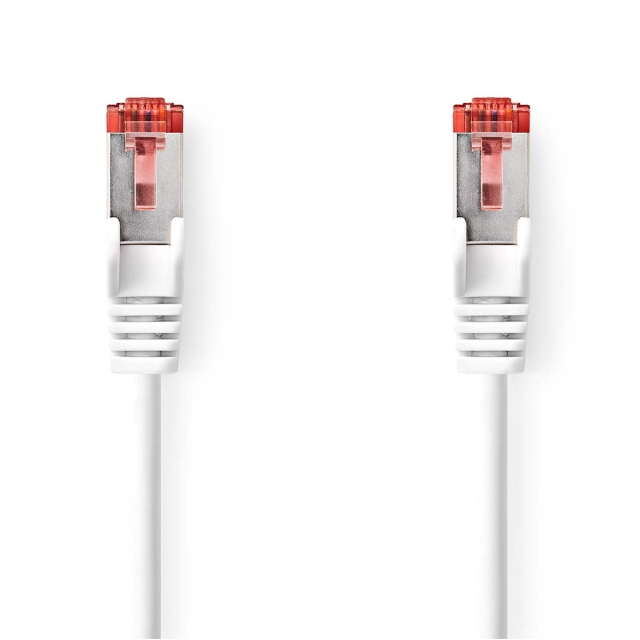 Nedis CAT6 Verkkokaapeli | RJ45 uros | RJ45 uros | S/FTP | 0.50 m | Pyöreä | LSZH | Valkoinen | Label